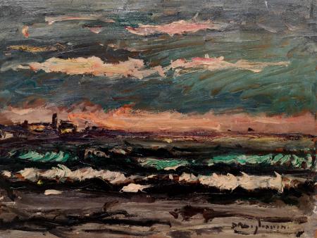 Quadro di Dino Migliorini Marina - olio tavola 